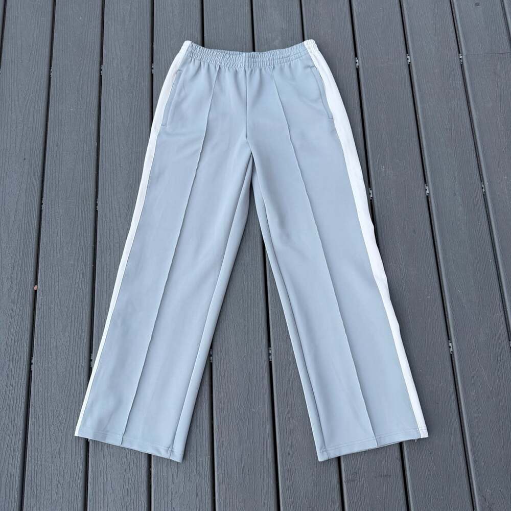 SKIMS Side Stripe Track Pant Size M Light Gray/ Bluish and White